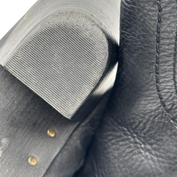 Sam Edelman Louie Fringe Black Leather Ankle Boots Boho Western Urban Cowgirl - Picture 8 of 16